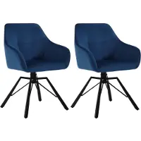 Happyment Set van 2 Draaibare Eetkamerstoelen - Gestoffeerde Comfortstoelen met Armleuningen & Rugleuning - Voor Keuken, Woonkamer & Restaurant