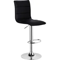 Happyment Luxe Barkurk Erino - Industrial - Zwart - Barkrukken set van 1 - Barstoel Kruk - Barstoelen met rugleuning - Keukenstoel - In hoogte verstelbaar - Kunstleer