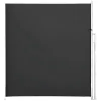 Happyment Uitschuifbare Zijluifel - Windscherm - Tuinscherm - Voor Balkon, Terras of Tuin - Waterdicht & Intrekbaar Privacyscherm - Zon- en Windbescherming - 160x350cm charcoal