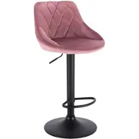 Happyment Designer Barkruk Berlo - Met rugleuning - Stevig - Ergonomische barstoel - Velvet - Zithoogte 60 - 82cm - Roze - Set van 1 - Keuken en bar - In hoogte verstelbaar