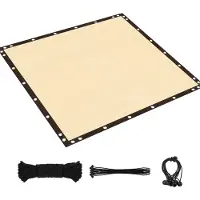 Happiq Schaduwdoek - Voor Tuin, Pergola of Terras - 90% Zonwerend Privacy Scherm - Ademend Netstof met Grommets - Kleur: Beige-4X5M