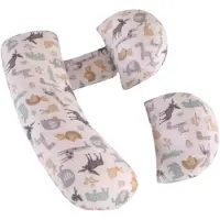 Happiq Ergonomisch zwangerschapskussen Vortex - Voor zijslapen - Body pillow - Zijslaapkussen - Voedingskussen - Verstelbaar - Dieren print