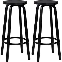 Happyment Barkruk deluxe - Set van 2 - Barkrukken zonder rugleuning - Zwart - 30x30x72cm - Black friday - Kerstcadeau