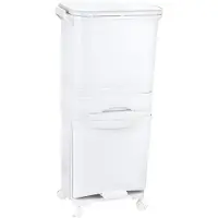 Happiq Prullenbak 42L - Grote Capaciteit - Keuken - Scheiding - Voor Thuis, Huishoudelijk & Restaurant - Droge & Natte Scheidingspedaalbak op Wielen