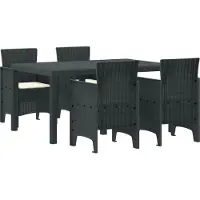vidaXL Tuinset, 5-delig, antraciet, polyrotan