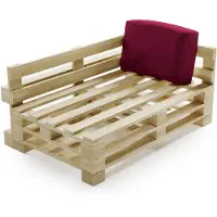 Bananair - Palletkussen - Afneembare hoes - Waterbestendig hoekkussen - Tuinkussen voor Palletbank - 60x40 cm - Rode