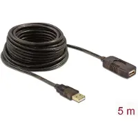 DeLOCK 82308 USB-kabel USB 2.0 USB-A stekker, USB-A bus 5.00 m Zwart