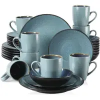 Happyment Prestigious Serviesset - 32 delig - 8 persoons - Groen - Dinerborden - Bordenset - Ontbijtborden - Servies - Keukenservies - Diepe borden – Geschikt voor oven