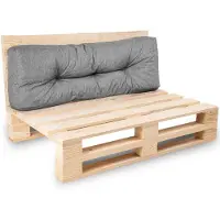 Bananair - Palletkussen - Tuinkussen voor Palletbank - Rugkussen - 120x40x15 cm - Grijze