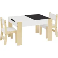 OEM Kindertafel & stoeltjes - MDF & hout - wit/licht eik - ruimtebesparend en modern - ideaal voor kinderkamers