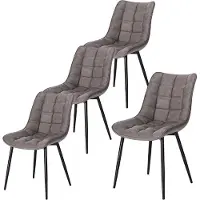 In And OutdoorMatch Kunstlederen eetkamerstoelen - set van 4 - stevig & elegant - ergonomisch gevormd - ideaal voor diverse interieurs - donkergrijs