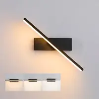 ROSNEK Moderne LED Wandlamp Binnen Zwarte - 50cm - 330° Draaibare - Warm Wit 3000K 10W 1000LM - Aluminium Binnenverlichting voor Slaapkamer/Woonkamer/Spiegel