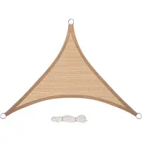 OEM Schaduwdoek driehoek - stevig HDPE - UV-filterend & ademend - winddoorlatend & weerbestendig - crème - 5x5x7 m