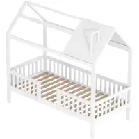 Happyment Kinderbed Fioren 90 x 200 cm - Voor Kinderen - Peuterbed - Met valbeveiliging - Met lattenbodem - Zonder matras
