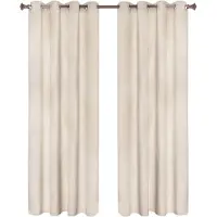OEM Gordijnen set Vida 2 stuks - Beige 140x225cm - Verduisterend - met Plooiband - Fluweel Isolerend