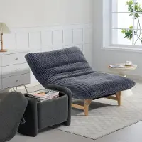 STILVORA Zitzakstoel Voor Volwassenen - Met Rugleuning En Ergonomische Ondersteuning - Voor Woonkamer En Slaapkamer - Ribfluweel Grijs