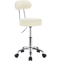 OEM Ergonomische kruk met rugleuning - Hoogte Verstelbaar - Op wielen - Zadelkruk, Bureaustoel, Werkkruk - Black friday - Creme
