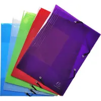Exacompta 25x Crystal PP 5/10de Elastomap 3 kleppen - A4 - Geassorteerd - 56701E