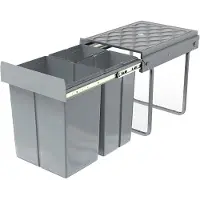 ACXIN Inbouw Prullenbak - Afvalscheiding Keukenkast Uittrekbaar Met Telescooprails - 2x10L+1x20L
