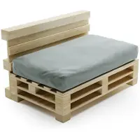 Bananair - Palletkussen - afneembare hoes - Waterbestendig Zitkussen - Tuinkussen voor Palletbank - 120x80 cm - Lichtgrijs