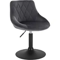 Happyment Barkruk Modern Feddo - Industrial - Donkergrijs - Barkrukken set van 1 - Barstoel Kruk - Barstoelen met rugleuning - Keukenstoel - In hoogte verstelbaar - Velvet