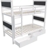 Happyment Luxe hoogslaper Valora voor kinderen - 90x200 cm - 2 Kinderbedden - stapelbed - Met Hoektrap, valbeveiliging en raam - Peuterbed