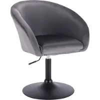 Happyment Barkruk Nero Deluxe - Industrial - Donkergrijs - Barkrukken set van 1 - Barstoel Kruk - Barstoelen met rugleuning - Keukenstoel - In hoogte verstelbaar - Velvet