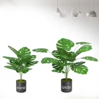 LZQ 40 cm Kunstplant Met Potten, Kleine Kunstmonstera Potplant Voor Buiten, Woonkamer, Balkon, Slaapkamer, Kamerdecoratie