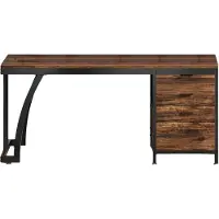 Happiq Computerbureau - Bureau met lades - Werktafel - Voor studeren of werken - 3 lades - Rustic brown