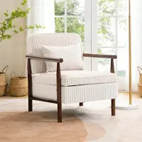 STILVORA Fauteuil 66 x 83 x 73 Cm - Comfortabele Loungezetel Met Opbergruimte En Lendenkussen - Voor Woonkamer En Slaapkamer - Fluweel Wit