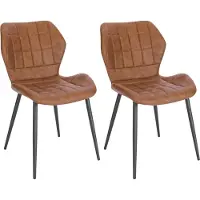 In And OutdoorMatch Kunstlederen eetkamerstoelen - set van 2 - ergonomisch & stevig - modern design - geschikt voor keuken & eetkamer - lichtbruin