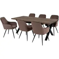 House Nordic Eettafel Toulon - Natuurlijk eiken, Golvende rand