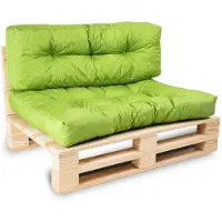 Bananair - Palletkussens Set - Tuinkussens voor Palletbank - 1x Zitkussen 120x80x15 cm & 1x Rugkussen 120x40x15 cm - Groen
