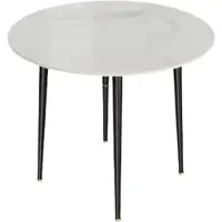 Happyment Eettafel Valora - Ronde Eettafel Marmer - Eetkamertafel - Voor Eetkamer of restaurant - 80 cm - 4 personen - Grijs