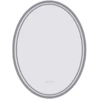 Happyment Wandspiegel Ovale Fioren - Zilver - Spiegel - Met verlichting - Badkamer - 70x50cm