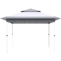Happyment Gazebo Vaylen - Pergola - Paviljoen - Partytent - Strandtent - Voor Terras, Feest en Achtertuin - 3,6x3,6m - Lichtgrijs