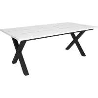 Happyment Eetkamertafel Duvi - Eettafel - X poten zwart - Rechthoek - 4 tot 8 personen - Massief hout - 200x90x75cm