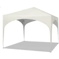 Happyment 3x3m Feesttent - Pop-Up Gazebo met Halfrond Dak - Waterdichte Tuinpaviljoen met Opvouwbare Luifel voor Outdoor Markt en Evenementen