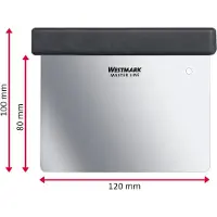 Westmark 2 Professioneel deegschraper/spatel, met handvat, flexibel mes, bladgrootte: 8 x 12 cm, Roestvrij Staal/Plastic, Master Line, Zwart/Zilver, 308022E3