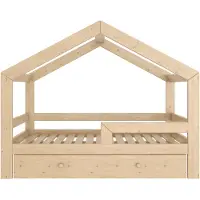 Need Sleep - Huisbed met Lade Montessori Kinderbed - 90x180 cm - Houten Bed voor Kinderen - Symmetrisch Dak