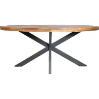 Happyment Eetkamertafel Deluxe - Ovaal - 4 personen - Massief mangohout - Eettafel - 260x120x77cm