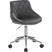 Merkloos Bureaustoel deluxe - Voor volwassenen - Donkergrijs - Op wielen - Ergonomische bureaustoel - Velvet - In hoogte verstelbaar