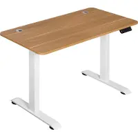 Happyment Sta of zit bureau Deluxe - In hoogte verstelbaar 72-116 cm - Werk - Computer Bureau - Studie - Bruin - Elektrisch
