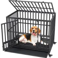 Happyment Hondenkennel - Bench - Inclusief wielen - 65×95×81 cm