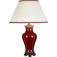 Elstead Lighting Elstead Majin tafellamp, E27, bloedrood met crème kleur, versierd met bordeauxrode en gouden accenten