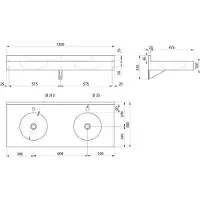 Delabie DUPLO RP collectieve wastafel wandmodel 1200 mm