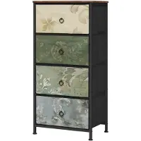 Happyment Smalle Zijkast met 4 Laden - Opbergkast - ladekast - Voor Slaapkamer of Woonkamer - Stoffen Opbergkast & Dressoir - Vrijstaande Home Organizer