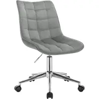 Happyment Ergonomische Bureaustoel Velvet - Op wielen - Bureaustoel voor volwassenen - Lichtgrijs - In hoogte verstelbaar