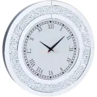 Happyment Spiegel klok Opulence - Elegante Spiegel klok - Zilver - Ronde wandspiegel - 80cm - Zonder verlichting - Woonkamer