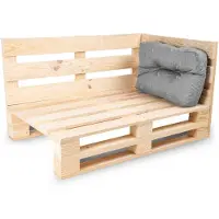 Bananair - Palletkussen - Tuinkussen voor Palletbank - Hoekkussen - 60x40 cm - Grijs